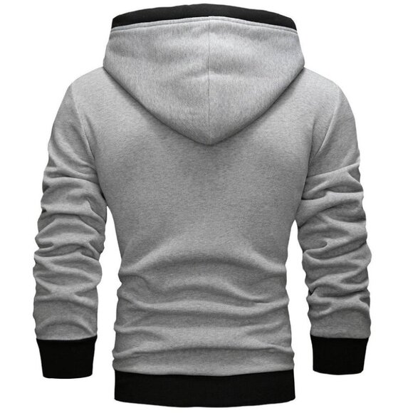 Light Grey Mens Drawstring Hoodie - Picture 2 of 3